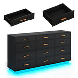 Modern 12 Drawer Dresser With Built-In Charging Station