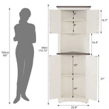 Farmhouse 5-Tier Engineered Wood Corner Cabinet