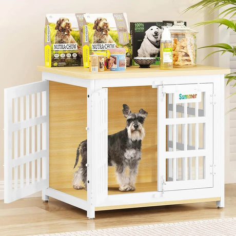 Heavy Duty XL Double-Door Wood Metal Dog Crate - Omega Lifestyles