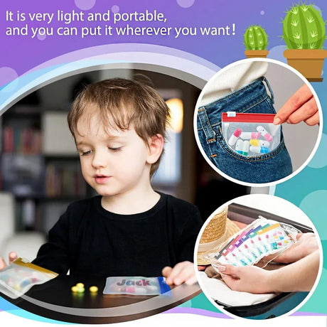 Set of 7 Waterproof EVA Pill Dispenser Storage Bags - Omega Lifestyles