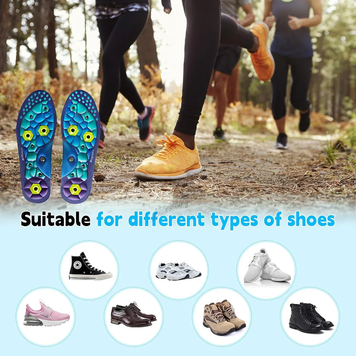 Magnetic Massage Anti-Fatigue Arch Support Sneaker Insoles - Omega Lifestyles
