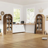 75-Inch Arched Farmhouse Wood Kitchen Pantry Cabinet