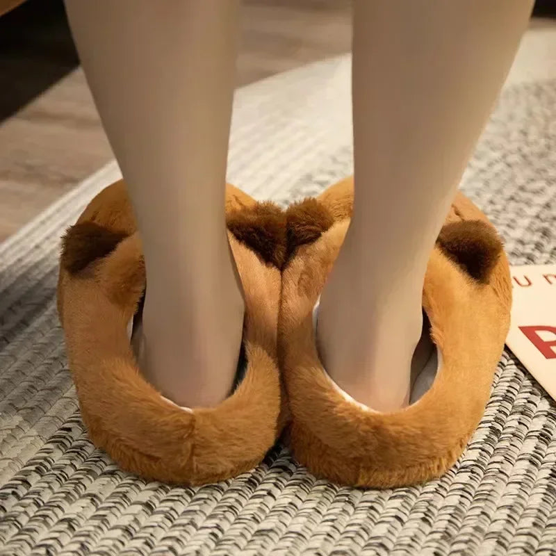 Capybara Plush Indoor Winter Slip-On Cozy Slippers