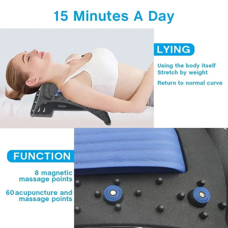 Adjustable Magnetic Neck Lumbar Spine Stretcher and Massager - Omega Lifestyles