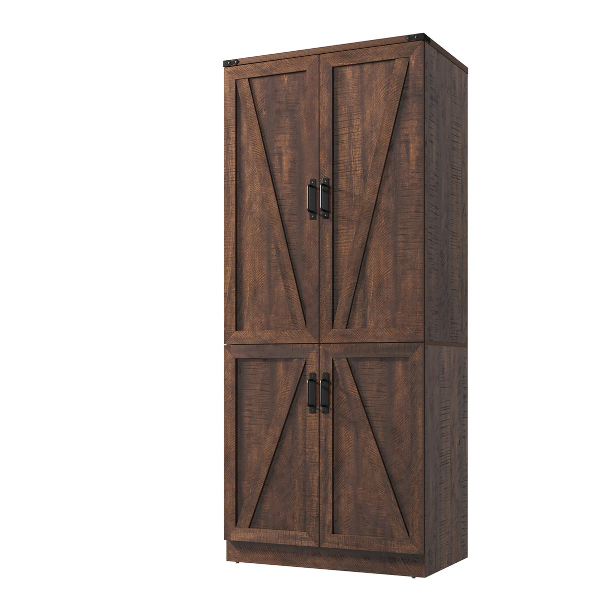 Farmhouse 2-Door Armoire Wardrobe Closet With LED