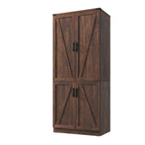 Farmhouse 2-Door Armoire Wardrobe Closet With LED