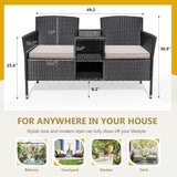 Outdoor Furniture Patio Loveseat Wicker Bench - Omega Lifestyles