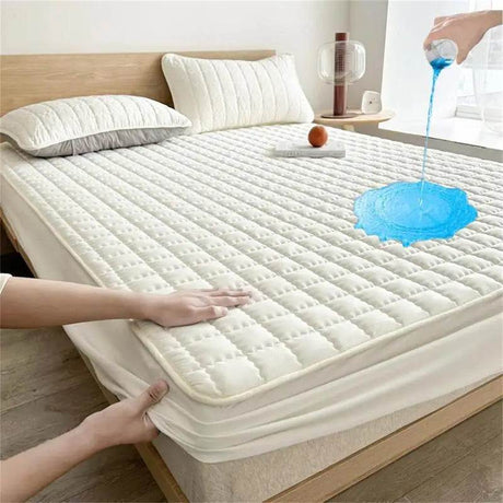 Waterproof Soft Plaid Mattress Protector Set - Omega Lifestyles