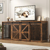 Farmhouse Wooden Large Dog Crate TV Stand Furniture
