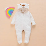 Baby Bear Hooded Cotton Romper Long Sleeve Footies - Omega Lifestyles