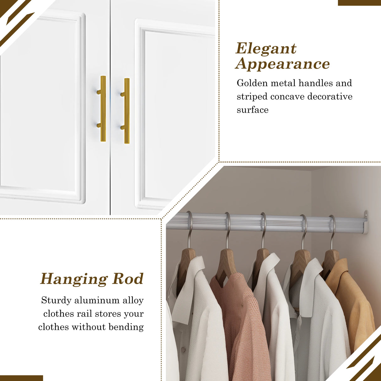 Modern Minimalist 4-Door LED Armoire Wardrobe Closet