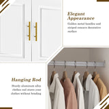 Modern Minimalist 4-Door LED Armoire Wardrobe Closet