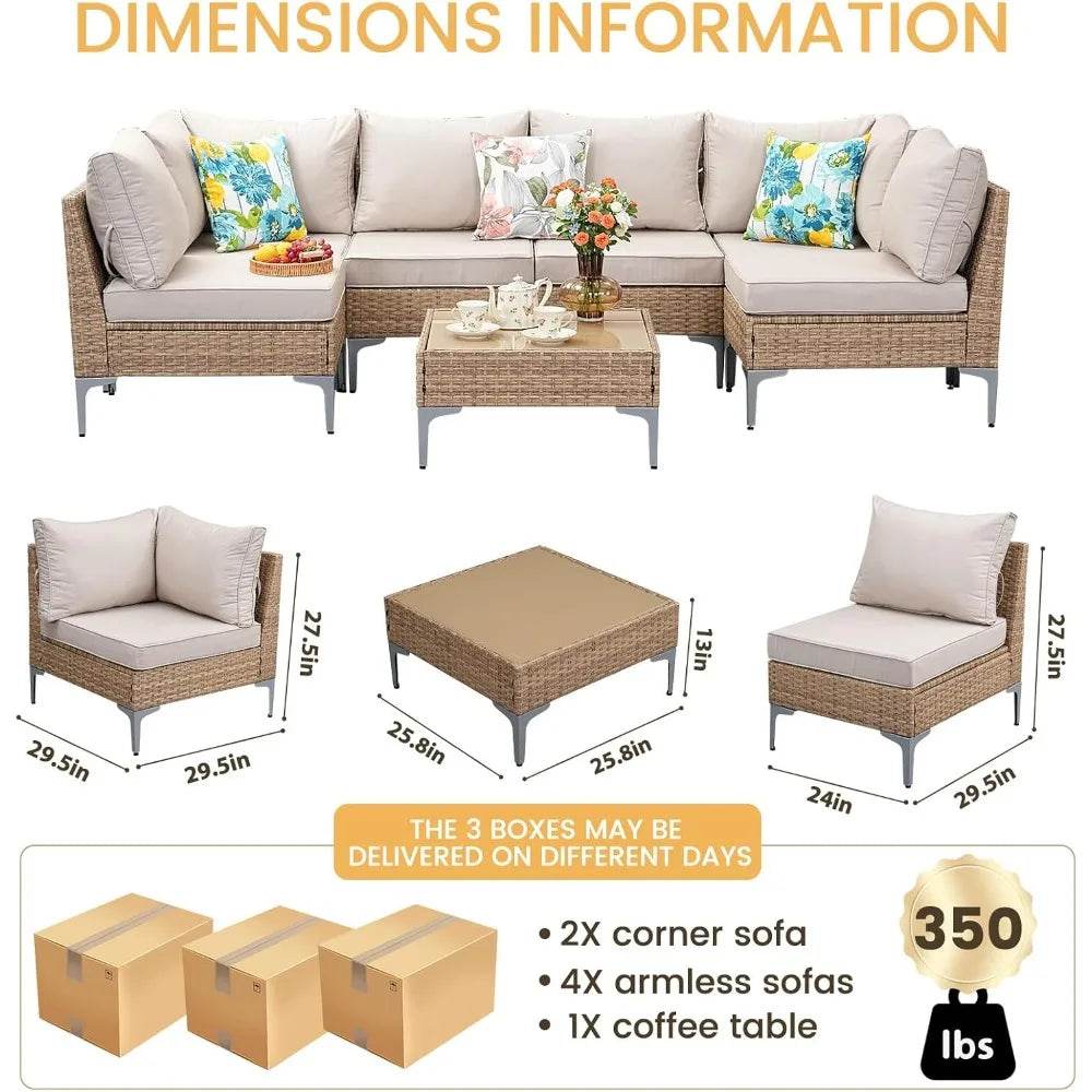 7-Piece Wicker Patio Furniture Set - Omega Lifestyles