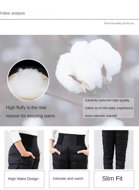 Kids Winter Cotton Padded Warm Elastic Waist Leggings - Omega Lifestyles