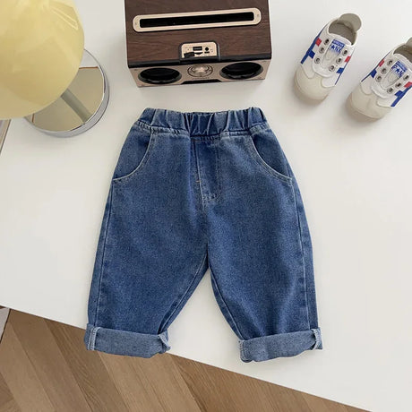 Casual Soft Denim Baby Pants With Elastic Waist - Omega Lifestyles