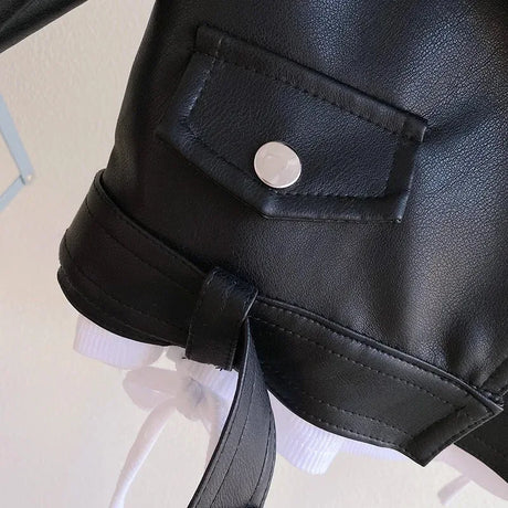 Children’s Autumn Thin Cotton Polyester PU Leather Jacket - Omega Lifestyles