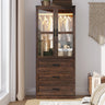 75-Inch Farmhouse LED 2-Door Armoire Wardrobe Closet
