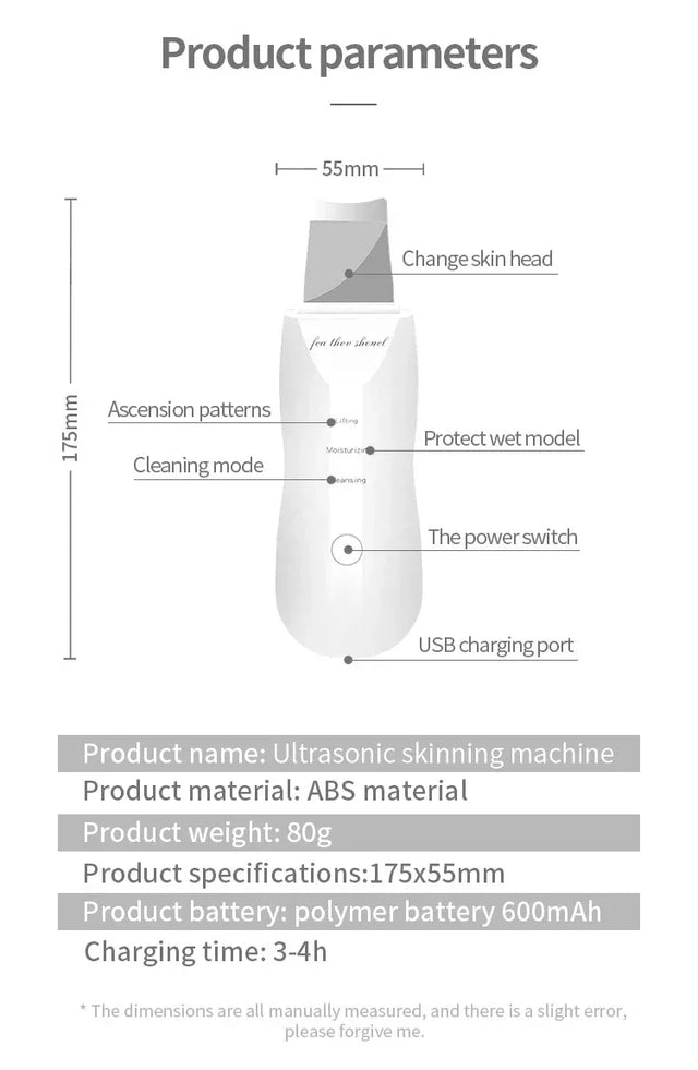 Deep Vibrate Ultrasonic Facial Skin Scrubber Cleaner - Omega Lifestyles