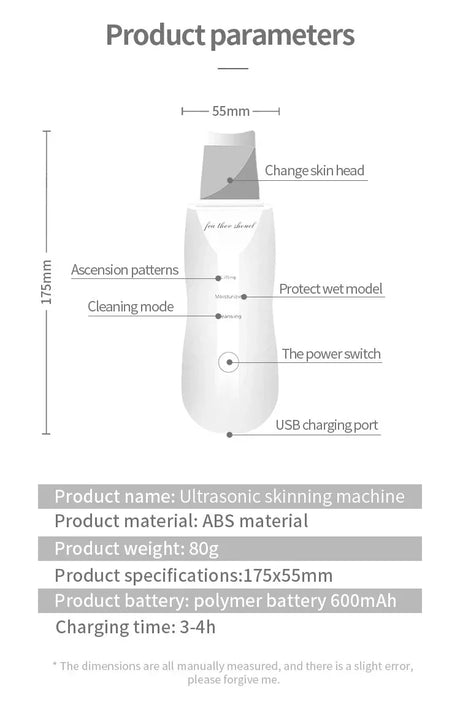 Deep Vibrate Ultrasonic Facial Skin Scrubber Cleaner Massage Device - Omega Lifestyles