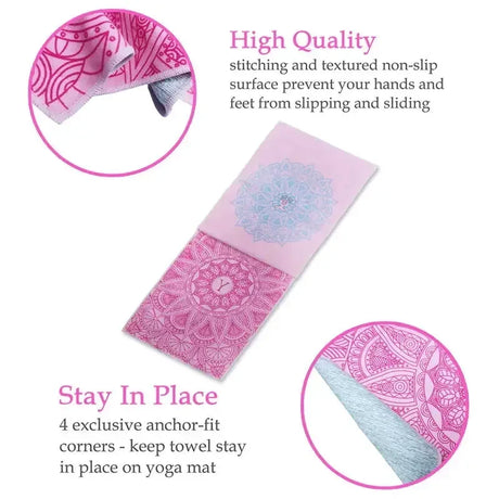 Extra Large Microfiber Quick-Drying Yoga Towel With Anchor Pockets - Omega Lifestyles
