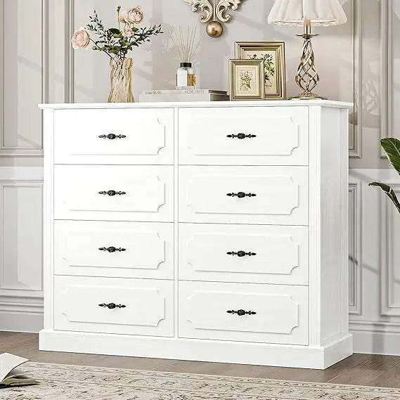 Modern Farmhouse 8-Drawer Wood Dresser - Omega Lifestyles