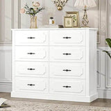 Modern Farmhouse 8-Drawer Wood Dresser - Omega Lifestyles