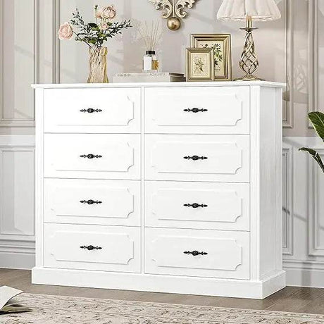 Modern Farmhouse 8-Drawer Wood Dresser - Omega Lifestyles