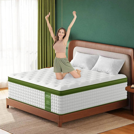 BedStory 12-14'' Hybrid Mattress, Full/King/Queen Size Mattress , Gel Memory Foam & Pocket Springs for Pressure Relief & Support - Sleep Galleria