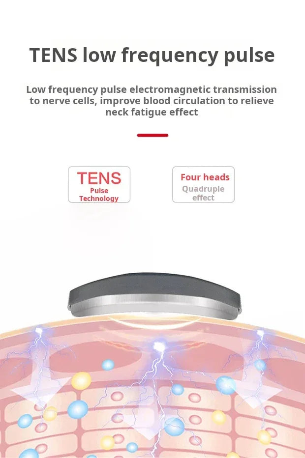 Neck Shoulder Heated Pulse Massager With 4 Kneading Heads - Omega Lifestyles