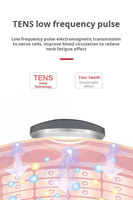 Neck Shoulder Heated Pulse Massager With 4 Kneading Heads - Omega Lifestyles