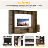 Modern 4-Piece Wall Unit TV Stand With Bookshelves