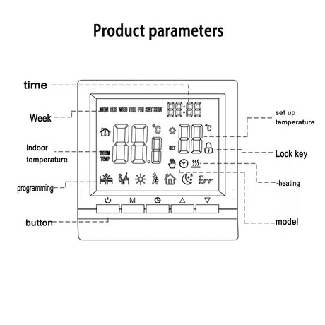 Programmable Smart Thermostat With Child Lock Backlit Display - Omega Lifestyles