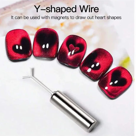 Set Of 5 Y-Shaped Love Heart Cat Eye Nail Tool - Omega Lifestyles