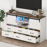 Modern Farmhouse Wood Storage Cabinet With Charging Station