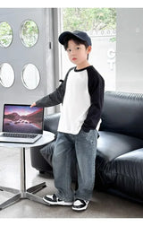 Kids Cotton Polyester Blend Straight Leg Jeans - Omega Lifestyles