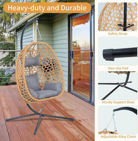 Hanging Egg Rattan Outdoor Lounge Chair - Omega Lifestyles