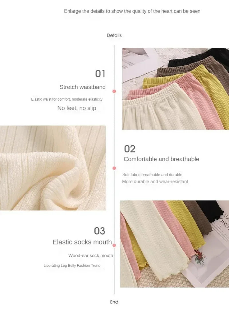 Girls Summer Casual Polyester Elastane Wide Leg Pants - Omega Lifestyles