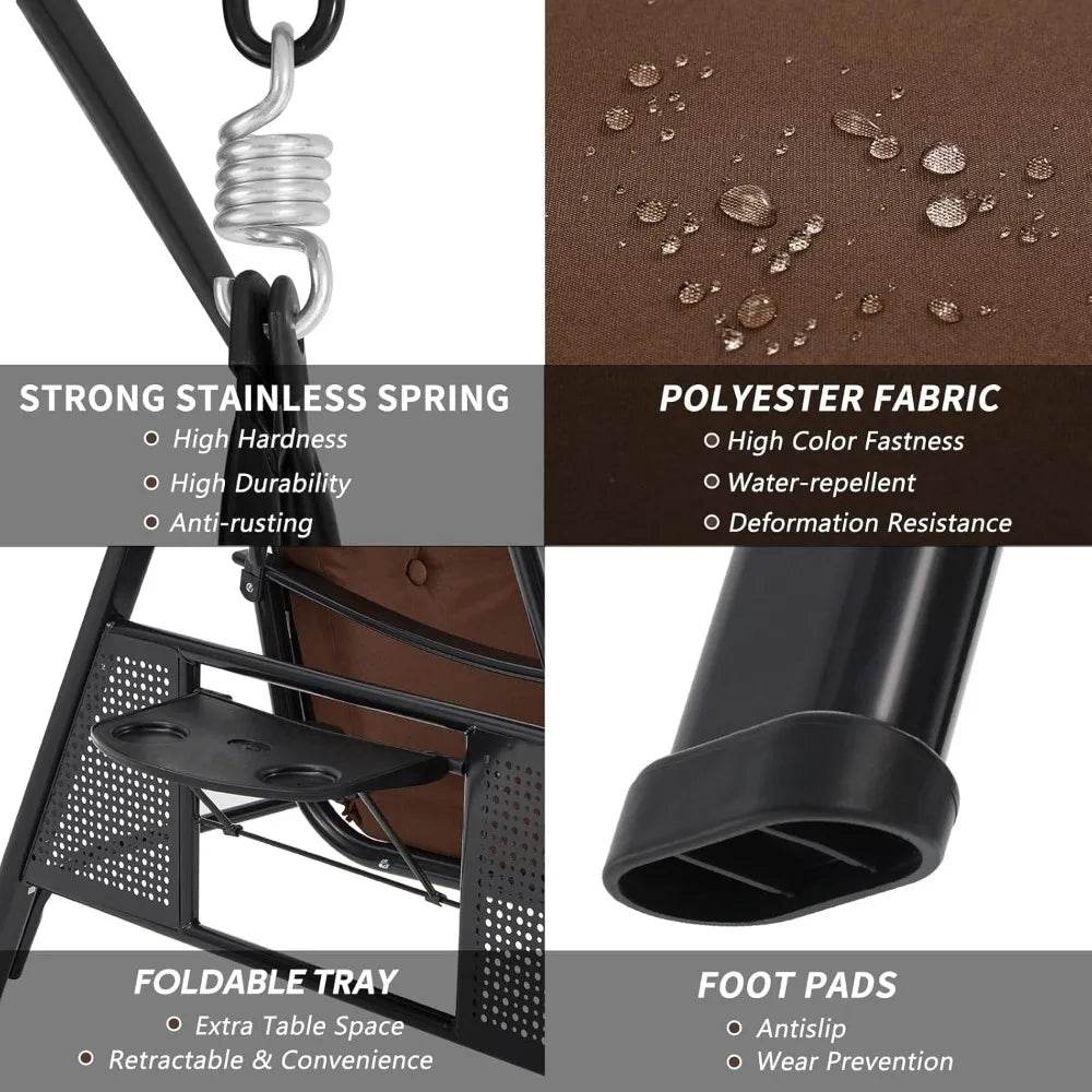 Outdoor Patio Swing with Adjustable Canopy - Omega Lifestyles