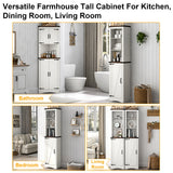 68-Inch Farmhouse Rustic Barn Door Storage Cabinet