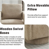 Boucle Upholstered Swivel Accent Chair With Pillow - Omega Lifestyles