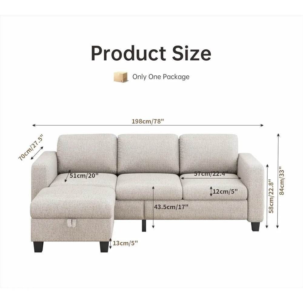 Modern Convertible L Shaped Sectional Sofa - Omega Lifestyles