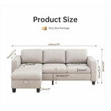 Modern Convertible L Shaped Sectional Sofa - Omega Lifestyles
