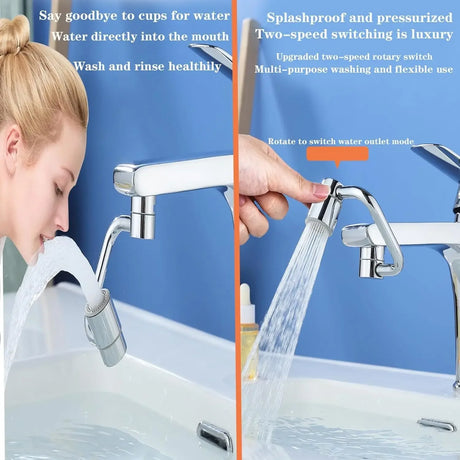 Splash-Proof 1080° Rotating Dual Mode Faucet Extender Set - Omega Lifestyles