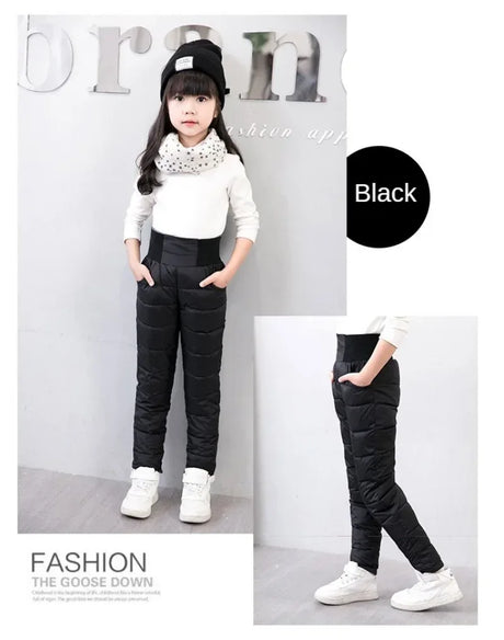 Kids Winter Cotton Padded Warm Elastic Waist Leggings - Omega Lifestyles