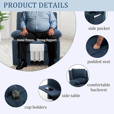 Power Recliner Chair Upholstered Heated Massage - Omega Lifestyles