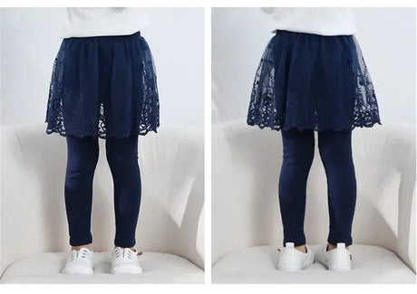 Girls Cotton Lace Skirt-Pants Leggings Winter Tights - Omega Lifestyles