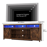 Farmhouse Wood Sliding Barn Door TV Stand Cabinet