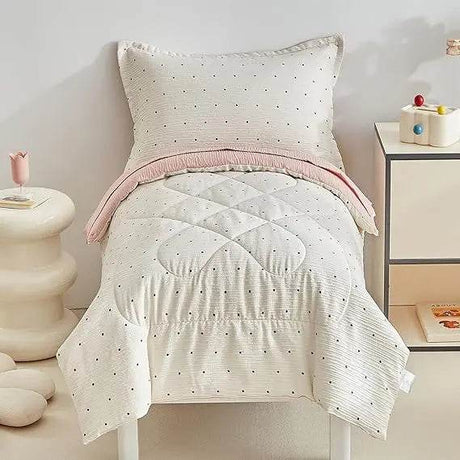 White Star Toddler Bedding Set,4 Pieces Reversible Toddler Comforter Set,Ultra Soft Crib Bed Set for Girls and Boys,Including C - Omega Lifestyles