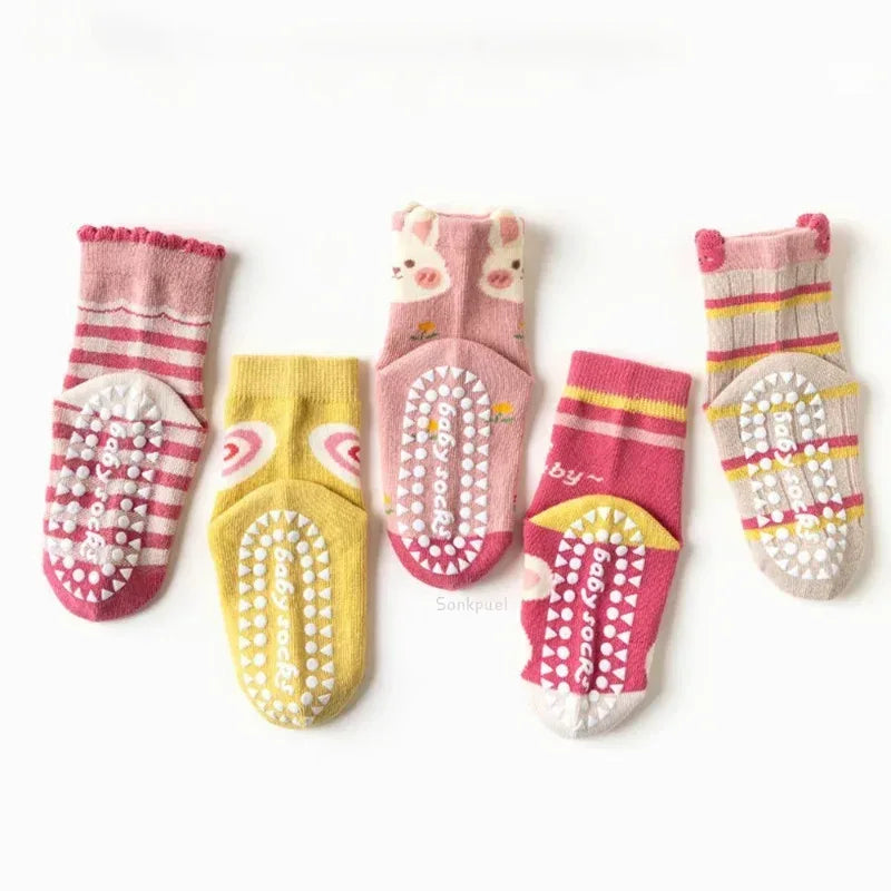 Children’s Cotton Non-Slip Cartoon Knit Socks - Omega Lifestyles