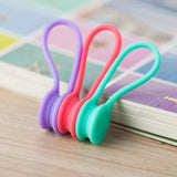 Set of 6 Silicone Reusable Cable Twist Ties Organizer